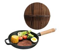 Générique Cast Iron Pan | Removable Wooden Handle Ergonomic Pot
