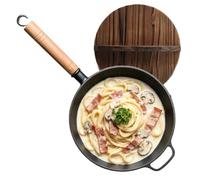 Générique Cast Iron Pan | Removable Wooden Handle Ergonomic Pot