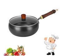 Générique Cast Iron Skillet, 9.5/11in Uncoated Pure Iron Skillet With Lid, Japanese Irons Pan, Cast Irons Braiser, for Culinary Styles For Kitchen (9.44 in)