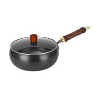 Générique Cast Iron Skillet - Japanese Hand-Forged Uncoated Pan, 24cm(9.4in) Multi-purpose Frying Pan with Glass Lid, Fit Gas & Induction Cooktops (Glass Lid,28cm/11in)