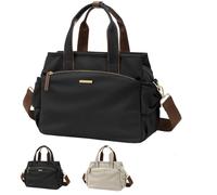 Générique Casual Canvas Tote Bag with Pleated Side Pockets for Women | Large Capacity Multi-Pocket Handbags with Adjustable Strap,Water-Resistant Shoulder Bag,for Work Travel and Everyday Use