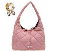 Générique Casual Commute Quilted Underarm Bag for Women,Trendy Large Capacity Shoulder Bags,Lightweight Soft Padded Handbag