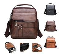 Générique Casual Large Capacity Multifunctional Bag, Waterproof Wear-Resistant Stylish Crossbody Bag for Leisure travel Busines 2026 New (Brown,8.66in x 2.36in x 10.23in)