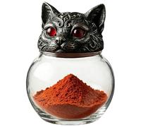 Générique Cat Apothecary Jars | Retro Seasoning Container | Witchy Cat Head Jars | for Home Cooks Pagans Wiccans Collectors Apothekergläser mit Katzenmotiv | Retro-Gewürzbehälter |ountertop