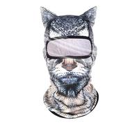 Générique Cat Balaclava Ski - 3D Animal Print | Ear Skiing, Festivals, Halloween | Versatile Face Cover Outdoor Activities, Music Events, Costume Parties | Polyester, One-Size, Fits Under