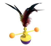 Générique Cat Ball, Feather Toy, Rotating Interactive Fun Sturdy Material Lightweight Design Quiet Movement Engaging Activity, Pet Toys for Indoor Kitten Activities, 6.5x9.06inches