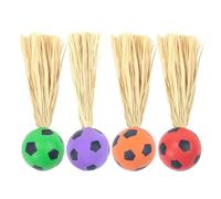 Générique Cat Ball Toy, 4 Pieces Chew-Proof Interactive Cat Bouncy Ball, Lightweight Raffia Design, Durable Play Balls, Boredom-Relief Pet Games, Fun Indoor and Outdoor for Cats