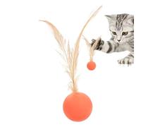 Générique Cat Ball Toy, Self-Entertainment Plaything, Sensory Stimulation Ball with Feather, Ideal for Indoor & Outdoor Play, Hunting Exercise and Boredom Relief
