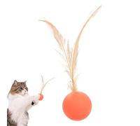 Générique Cat Ball Toy, Sensory Stimulation Feather Toy, Self-Entertainment Hunting Trainer for Indoor Outdoor Play, Long Tail: Boredom Relief Exercise Toy for Cats