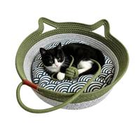 Générique Cat Basket - 16.14x5.51inch Woven Rope Bed, Kitten Sleeping Nest Comfortable Resting | Cushion Toy Ball Lounge, Handwoven Pet Relaxation for Retreat Accessory with Indoor Home Living Roo