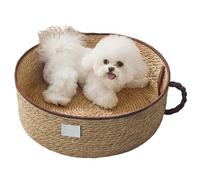 Générique Cat Basket Bed,35x35x13cm Breathable Pet Kitten Nest,Secure Rest Experience Hand Woven Cat Bed Basket | for Bedroom Office Table Bedside Floor Corner Living Room