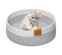 Générique Cat Basket Bed, Pet Cotton Sleeping Scratcher Nest, 15.75in Indoor Cat Mat with Scratching Board, Cozy Rope Design for Napping, Lounging, Claw Care, Home, Living