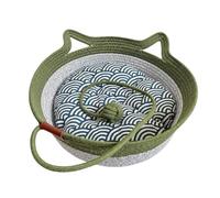 Générique Cat Basket, Woven Rope Bed, Fixture with Sturdy Layer, Cushion Toy Ball Utility with Refined Texture, 5.51inches Pet Category, Indoor Sleeping Nest for Kitten Enrichment and Stimulation