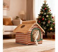 Générique Cat Bed - 15.75x12.6x12.6 inches Warm Indoor Cat Bed, Warm with Top View, Pets Winter House Furniture | for Winter Pet Sleeping Indoor Home Decor Bedroom Living Room Balcony Accessory