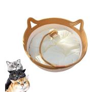 Générique Cat Bed, Cats Bed with Toy Tail,Hand Woven Toy Basket for Large Cats,Scratch Resistance Easy to Clean, for Small & Larges Cat & Dog (B,Medium)