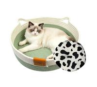 Générique Cat Bed, Cute Kitten Bed Cat Basket, Cotton Rope Pet Supplies with Mat for Indoor Puppy Bunny Small Dog Pet Animal All Seasons Bedroom Living Room Dorm Toy Snack Storage