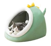 Générique Cat Bed - Removable Foam Cat House, Soft Plush Pet Supplies | Great PP Cotton No Deformation for Cats, Roomy Dinosaur House Design Comfortable Pet Shelter