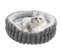 Générique Cat Bed, Soft Round Bed, Plush Donut Cushion, Ideal for Winter, Puppies, Kittens, Cold Weather, Travel, Outdoor, Home, Apartment, Living Room, 19.69x19.69x5.91 inches