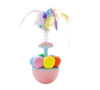 Générique Cat Bouncy Ball, Feather Teaser Cat Toy, Portable Interactive Pet Toy for Preventing Boredom, Indoor and Outdoor Playing, 7.48x2.76x2.76 inches, 185g, Plush, ABS Material