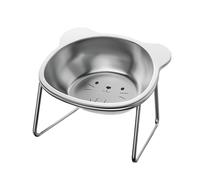 Générique Cat Bowls Elevated - 15° Tilted Non-Slip Dishes | Detachable Kitten Bowl | Stainless Steel Water Feeder for Cats Puppy Pets Home Living Room Indoor Outdoor Floor Corner Gardens