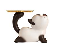 Générique Cat Candy Dish, Resin Figurine Storage Tray, Key Holder Bowl with Sturdy Material, Cute Home Accessory with Modern Design, Table Decor Playful Style, Candy Holder for Living Room