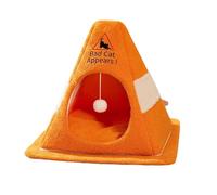 Générique Cat Cave Bed - Soft Nest for Pets | Traffic Cone Design Cat House with Washable Cushion, Warm Winter for Kittens, Small Dogs & Rabbits, Indoor Calming Sleeping Space