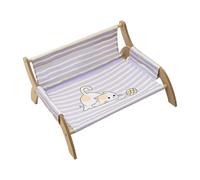 Générique Cat Chair, Kitten Hammock Bed, Breathable Stripe Canvas Lounger, Cozy Rest Spots for Multi-Cat Households, Indoor Living Room, Balcony, 21.06x18.11x11.02 inches