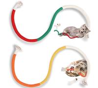 Générique Cat Chew Rope, Gall Fruit-Infused Organic Cotton Chew Rope Toys for Cats, Safe Teeth Cleaning Toy with Refillable Natural Gall Fruit (2PCSC)