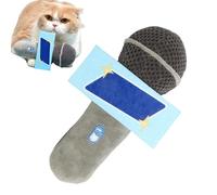 Générique Cat Chew Toy, Microphone Catnip Plush, 7.09x4.33in Portable Tug Design, Soft Teether Material, Interactive Kitten Sound Bell Rope for Indoor, Outdoor, Apartment, Pet Play