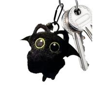 Générique Cat-clés En Peluche - Black Cat Bag Charm, Chats Noirs Adorable Animal P-lux Pendant Mignon Cats Purse Clés Lush, Course Accessoires De Charme Pour Sacs À Main