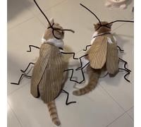 Générique Cat Cockroach Clothing DIY Kit, Funny Cat Costume Accessories, Kitten Costume Accessories with Roach Wings and Antenna, Cockroach Pet Cape Craft Set for Pet Lovers Gift (2 pcs)