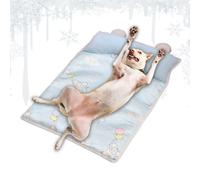 Générique Cat Cooling Mat, Cool Pet Pad, Lightweight Foldable Breathable with Pillow, Ice Gel Mat for Hot Weather, Crate, Sofa, Car, Travel and Post Exercise