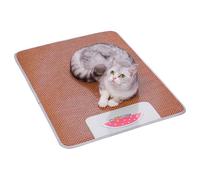 Générique Cat Cooling Mat, Pet Cooling Pad Bed, Wear-Resistant Rattan Surfaces, Compact Breathable Summer Supply for Sofa, Indoor, Outdoor, Cage, Kennel, Car, Dogs, Cats Resting Use