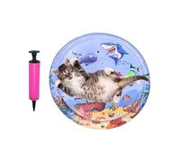 Générique Cat Cooling Mat, Round Pet Pad, 39.37 inches Interactive Bed, Soft Water-Resistant, Portable Chill Play Area, for Summer Sleeping Travel Beach Pool Outdoor Bath Game Use