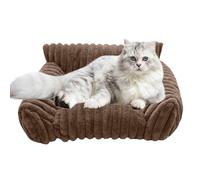 Générique Cat Couch Bed, Plush Elevated Pet Sofa, 50x40x20cm/19.69x15.75x7.87 inches Indoor Dog and Cats Lounger with Soft Cushion for Living Room, Apartment, Car, Patio, Outdoor Travel 510g