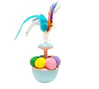 Générique Cat de Balle de Plumes, Boule de Plume pour Chats | Balance Swing Ball - Portable Cat Interactive Auto-Play Ennui Tytom for Outdoor Kitten Exercice
