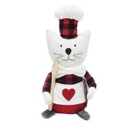 Générique Cat Decoration, Desktop Cat Toy, Cuddly Animal Doll, Animal Figure, Cat Doll with Chef Design, Multifunctional Cuddly Doll Decoration, 11.81x5.51x5.12 inches for Girls and Desktop Companion