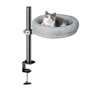 Générique Cat Desk Bed, Desktop Kitten Furniture Attachment with Cozy Pet Mat and Easy Mounting Brackets, Comfortable Tabletop Bed, Ideal for Study Room Dorm Offices Indoor Use