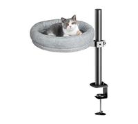 Générique Cat Desk Bed, Desktop Kitten Lounge with Soft Pet Mat, Comfortable Tabletop Resting, Easy Installation Shelf for Home, Study Room, Dorm, 0.63in/1.65in, Gray