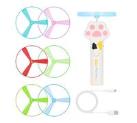 Générique Cat Disc Launcher - Rechargeable Flying Propeller Toy, 6 Soft Discs, Interactive Enrichment Tool, Aerobic Exercise Chaser, USB Powered Play, Indoor Outdoor Fun Gear | for Cats