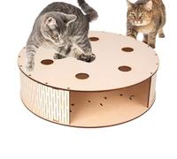 Générique Cat Enrichment Toys, Interactive Kitten Box, 15.75x4.33 inches Wooden Catch Game Toy, Mental Stimulation Activity for Indoor Cats, Outdoor Balcony, Living Room, Floor Playtime Use