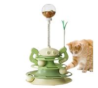 Générique Cat Exercise Track, Cat Toy with Feather, 9.84x9.84x16.34 inches, Pink Green, Funny Kitten Fun Puzzle, Stable Game for Home, Interactive Mystery Toy for Cats