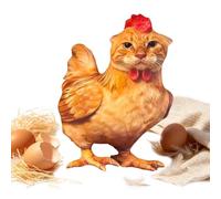 Générique Cat Face Chicken Plush - Novelty Cat Chicken Throw Pillow Doll