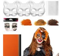 Générique Cat Face masSKk - Blank Cat Masques Set, Decorative masSKk for Parties, Costume Prop with Mesh and Felt Sheet Arts Crafts for Masquerade Women Cosplay Carnival Party, Cats Masque Base