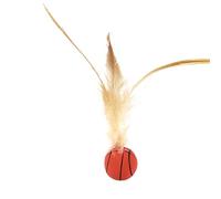 Générique Cat Feather Ball, Bounce Ball Toy, 5.9in Interactive Dog Game, Soft Lightweight Texture, Stimulating Chewing Activity, for Kittens, Puppy, Indoor, Playtime, Kitten Chew