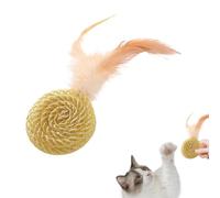 Générique Cat Feather Ball Toy - Kitten Demanding Toy | Jouet Interactif De Chat en Plumes, Balle De Chat Drôle, Jouet Teaser, De Dentition Chaton, De Plume pour pour Chats De Chasse À La