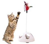 Générique Cat Feather Wand, Suction Cup Pet Toy, Spring-Loaded Interactive Plaything, Window-Mounted Kitten Entertainment Tool for Training, Hunting, and Boredom Relief, 6.42x4.09x4.09 in