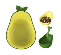 Générique Cat Feeding Bowls, Avocado Shape Bowl, 7.09x5.51in High-Legged Kitten Feeder, Anti-Slip Design, Easy-to-Clean for Eating, Drinking, Use, Travel, Outdoor, and Home