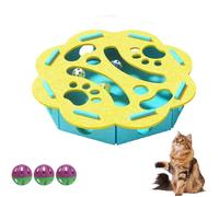 Générique Cat Felt Maze Box Cat Toys, Cat Scratch Enrichment Box, Interactive Toy for Indoor Cats, Pet Maze and Boxes Game, Stimulate Kittern Energy and Instincts (Lace Yellow-Blue)