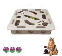 Générique Cat Felt Maze Box Cat Toys, Cat Scratch Enrichment Box, Interactive Toy for Indoor Cats, Pet Maze and Boxes Game, Stimulate Kittern Energy and Instincts (Square Camel-White)